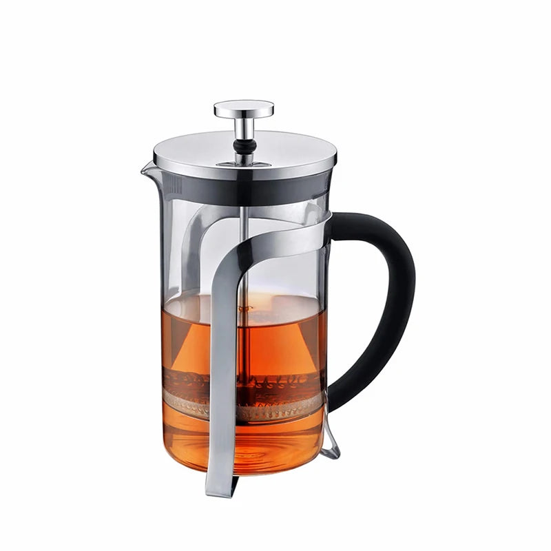 French Press Pot High Borosilicate Glass French Filter Press Pot Milk Frothing Pot Coffee Utensil Tea Water Separation Tea Maker