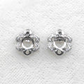 Sterling Silver 5*5mm Semi Mount Stud Earrings Empty Support Blank Claws Setting S925 Base Without Center Stone for DIY Inlay