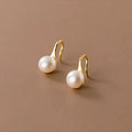 Fashion Minimalist Jewelry 925 Sterling Silver Ear Hook  Natural Pearl Gold Plated Hoop Earrings for Women