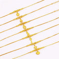 Brass Gold Plated Vietnam Longevity Lock Four Leaf Clover Student Bell Anklet Female Feet Ornament Jewelry
