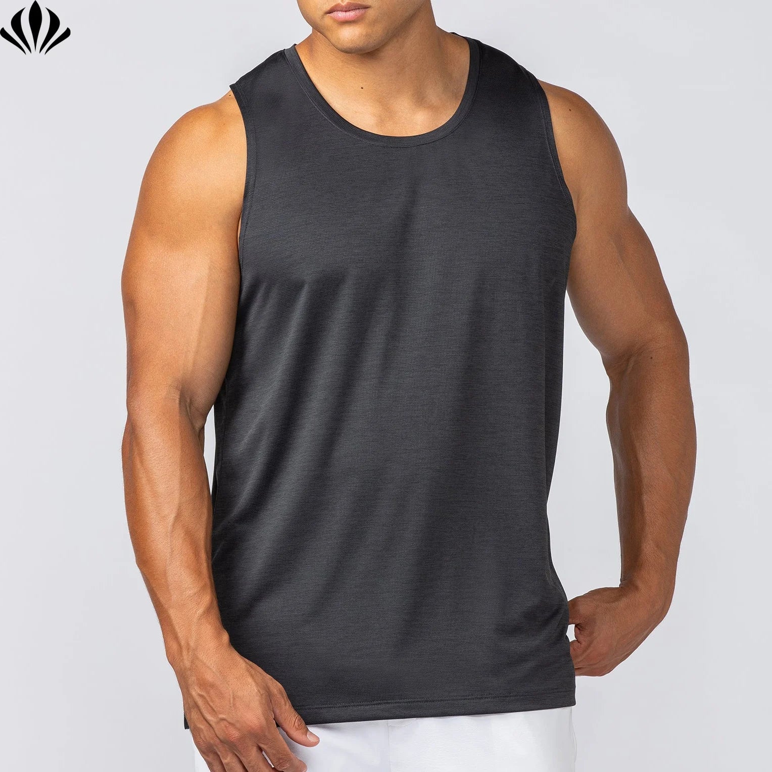 Men's Custom Logo Crew Neck Quick Dry Workout tank Top Gym Muscle Fit Vests