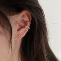 GT 2024 Simple Copper Ear Cuff Gold Earrings 3Pcs C Shaped Ear Clips 14K Gold Plated Cubic Zirconia Ear Cuffs Earrings for Women