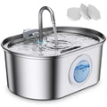 Stainless Steel Cat Water Fountain Pet Water Fountain with Water Level Indicator Cat Fountain with Quiet Pump for Cats Dogs