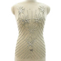 New Arrivals Wedding Lace Fabric Clear Silver Bridal Crystal Appliques for Wedding Dresses
