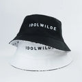 Two Side Bucket Hat One Side With Embroidery Logo on Front One Side With All Over Printed Logo Reversible Bucket Hat