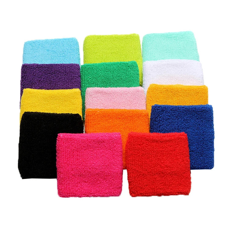Wholesale Custom Logo Tennis Sports Embroidered Cotton Wristband Not Minimum Terry Sweat Wrist Band Embroidery Sweatbands