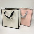 Custom Printed White Paper Carry Bag Eco Friendly Small Mini Pink Gift Paper Bag  Packaging With Ribbon Handle and Your Own Logo