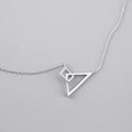 Factory Wholesale 925 Silver Triangular square Necklaces Pendant Fashion Sterling Silver Jewelry Statement for Women