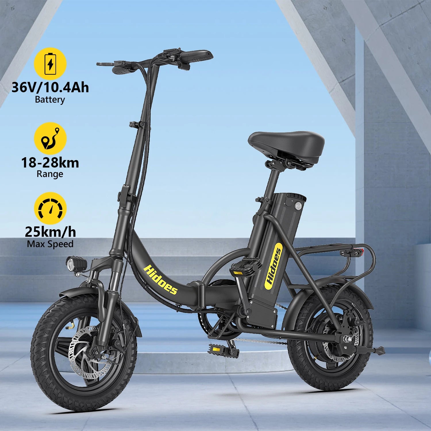 China Factory 20-Inch Hidoes C5 Electric Hybrid Bike Cheap 250W Cycle E-Bike with 36V Lithium Battery Steel Frame