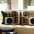 Bohemian Retro Pillow Living Room Sofa Geometric Circle Velvet Embroidery Cushion Case Bedroom Bedhead Pillow Cover Wholesale