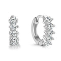 925 Sterling Silver Rhodium Plating Fashion Huggie Korean Style Earrings for Women