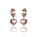 Wholesale Luxury Women's Stainless Steel Engagement Anniversary Drop Earrings Featuring Eternal Design and Heart Dangle MegaBDM