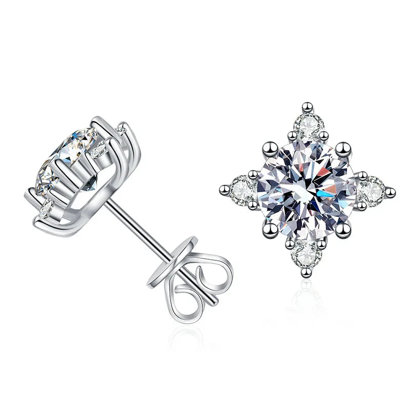 Wholesale Star Design Grade D Moissanite Earrings 925 Sterling Silver 0.5ct Moissanite Stud EarringS