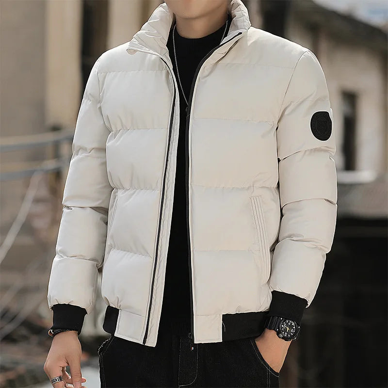 Mens Winter Solid Color Jackets and Coats Outerwear Clothing New Parkas Jacket Men's Windbreaker Thick Warm Male