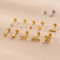 Gaby Threadless Push in Stainless Steel  Labret Tragus Helix Earring Stud Flat Back Earring  Piercing Wholesale Piercing Jewelry