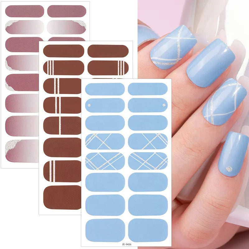 OEM/ODM Summer Nail Art Wraps 2D Plastic Self-Adhesive Tips Stencil Design Sticker for Girls