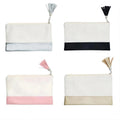 Qualisub New Design Personalized 5 Colors PU Leather Linen Sublimation Cosmetic Bag Cosmetic Bags Sublimation Makeup Bag Blanks