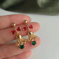 Fashion Jewelry Children's Trendy Huggie Earrings Christmas Gift Alloy Zircon Light Luxury