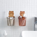 Bathroom Toothbrush Holder Cup Set Bear Wall Hang Mouthwash Organizer Mouthwash Opp Bag Kids Accessory Plastics Box TV Shopping