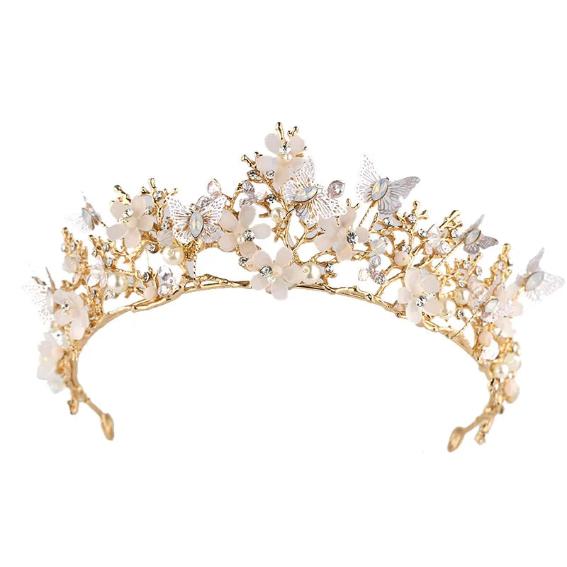 Wholesale Crystal Crown Tiara Flower butterfly Tiara for Wedding Decoration