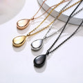Isunni Titanium Stainless Steel Water Drop Urn Necklace Trendy Cremation Jewelry for Ashes for Anniversary