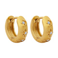 French Vintage Stainless Steel Hip Hop Openable Zircon Hot Selling Design Earrings