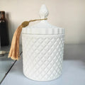 Wholesale 10 oz Luxury Glass Candle Holder Gold Black White Silver Empty Candle Jars for Candle Making