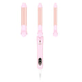 Hair Iron Curling Wands Waver Hair Styling 3 Barrel Wand Hair Crimper pink Thermal Brush 1.5 Inch Curling Iron Brush Volumize