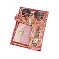 Casual Leather Quartz WristWatch Wallet Sunglasses Gifts 3pcs Watch Set for Women