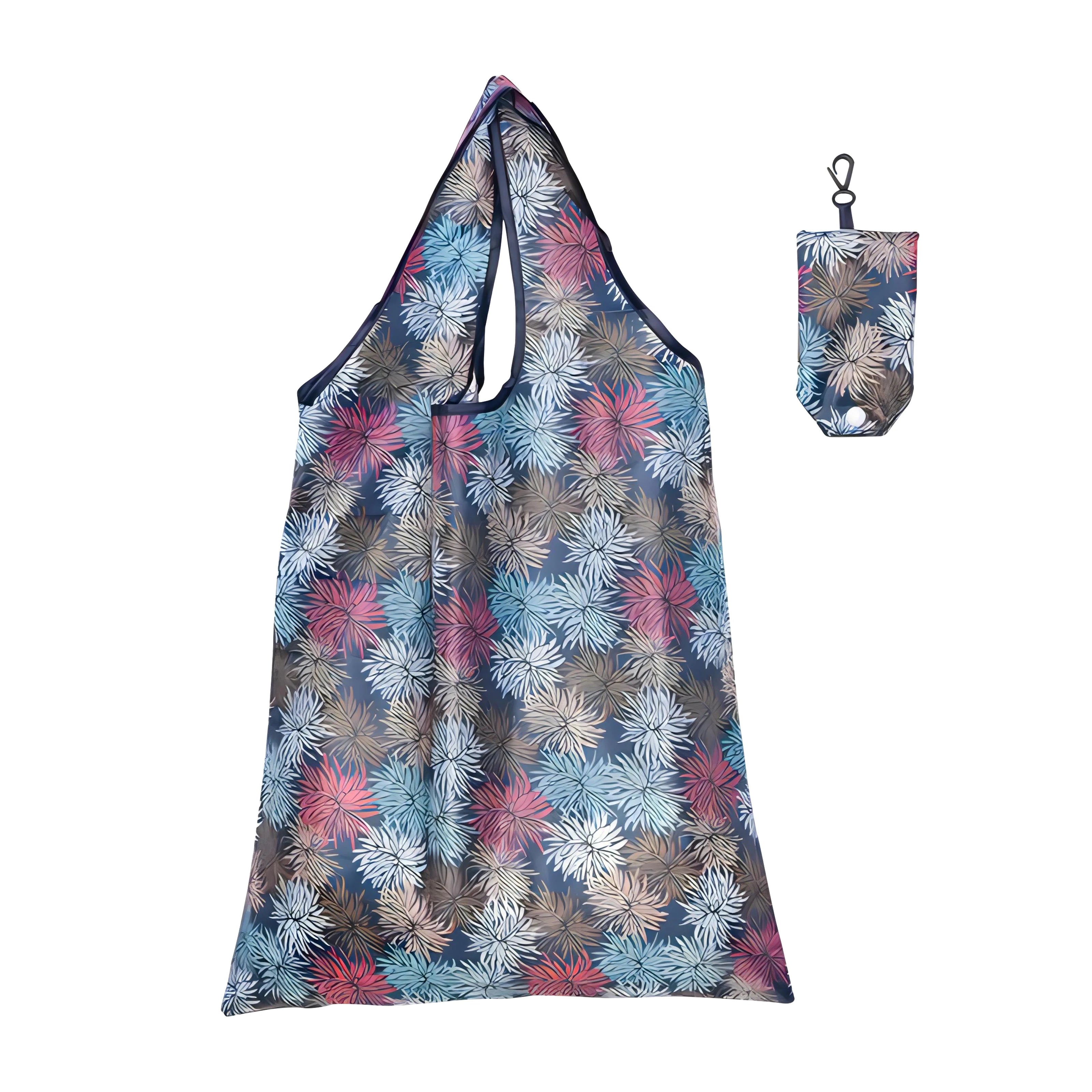 Custom Eco-Friendly Reusable Roll-Up Design Full-Colour Foldable Polyester Shopping Bag with Animal Prints Stylish and Durable