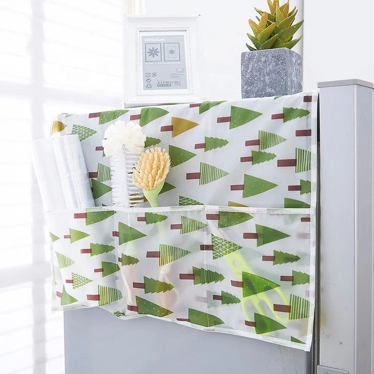 Simple Transparent Waterproof Cover Creative Fashion Cover Towel Storage Bag Open Door Refrigerator Dust Cover Hanging Bag