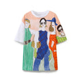 ZATRHMBM Women's 2024 New Fashion Girls Pattern T-Shirt Tops Retro Classic Basic Round Neck Short Sleeve Casual Tops