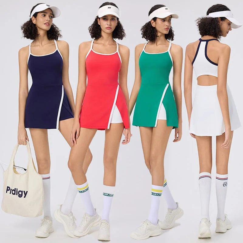 Bnice Women's Summer Athletic Casual Tennis Wear Set Quick Dry Fitness Yoga Golf Tracksuit with Sleeveless Shorts for Running