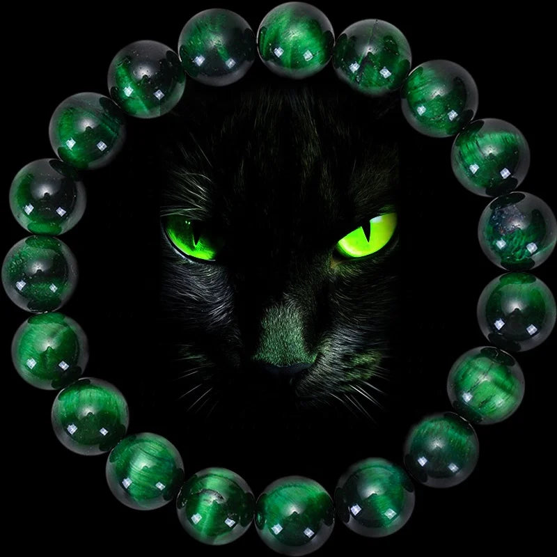 AAA 8mm  Green Tiger Eye Bracelet Elastic Yoga Green Tiger Eye Beads Bracelet Bangle for Women Men