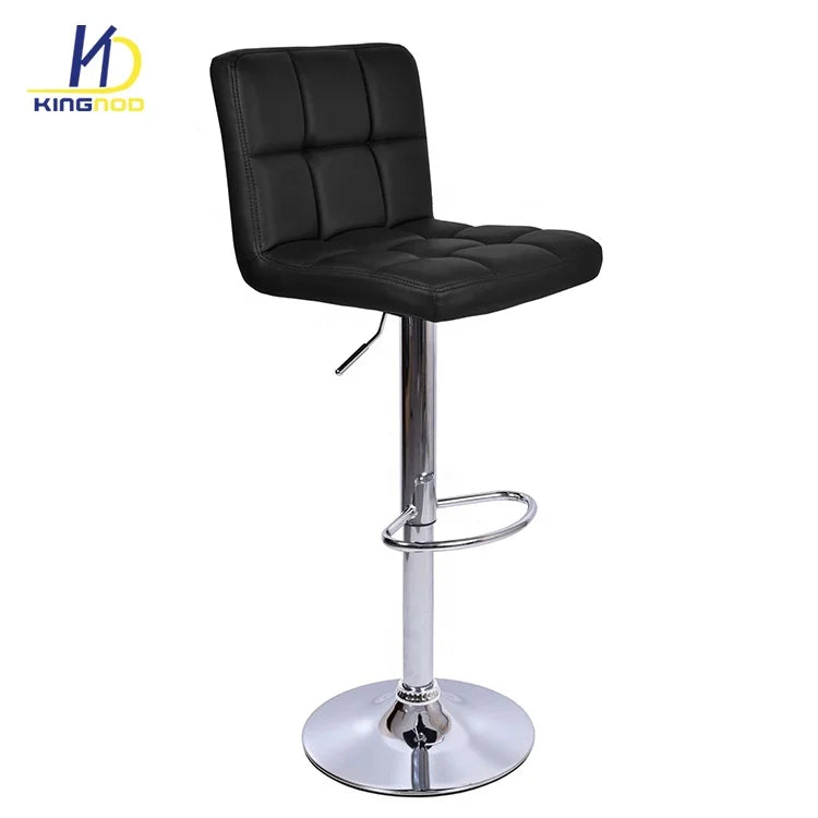 Low Backrest Pu Indoor Stool Chair with Chromed Base