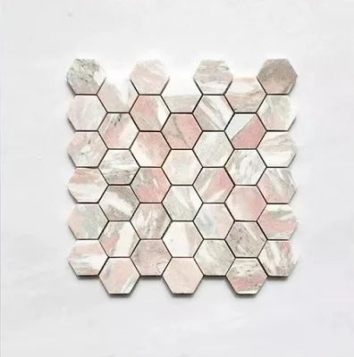 Promotion Price Modern Villa Hexagon Bathroom Living Room Marble Mosaic Kitchen Wall Tiles 10MM Thick 300x300mm