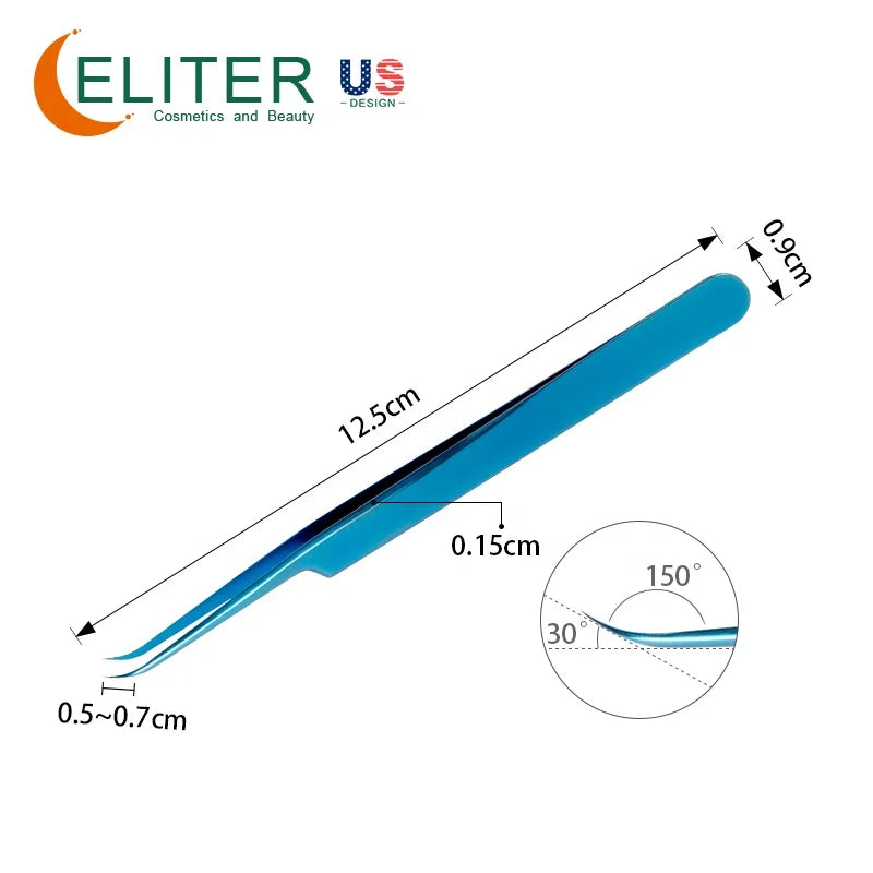 ELITER Hot Sell Wholesale Nano Grip Tweezers for Lash Extensions Lash Tweezers Fiber Tip Fiber Lash Tweezers