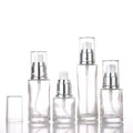 Travel Size Frosted Glass Pump Bottles for Skin Care Serum Essential Oil Lotion Face Cream Gold/Silver Pump Cosmetic Dispenser