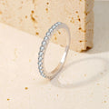 Half Eternity Band Engagement Wedding Band Jewelry Half CZ Setting 925 Silver Ring Anillos De Color Rojo Para Pareja