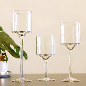 3PS Candle Holders Glass Candle Holders and Long Stem Holder