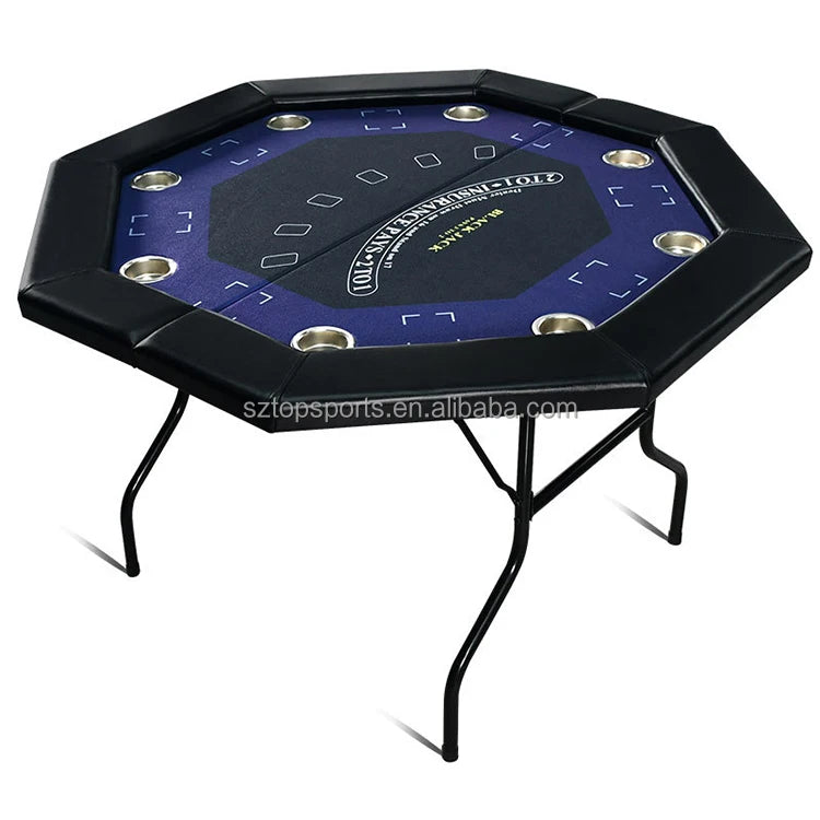 Hot Selling Luxury Modern 8-Player Foldable Octagon Poker Table Eco-Friendly Portable Casino Gaming Metal Table Wholesale