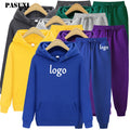 PASUXI Wholesale Casual Sublimation 100% Polyester Hoodie Track Suit Plain Set Sweatsuits Hoodies Custom Logo Men's Tracksuit