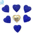 Valentine Gift Heart Shape Blue Rhinestone Button Covers Garment Decorative Accessories Crystal Button Cover for Women Shirts
