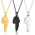 Wholesale Exaggerated Punk Hip-Hop Stainless Steel Fashion Jewelry Personalized African Map Pendant Necklace