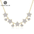 Fashion Jewelry Engagement 925 Sterling Silver Round Cut 3mm&2.2mm&1.8mm D Color Clarity VVS1 Moissanite Pendant Star Necklace