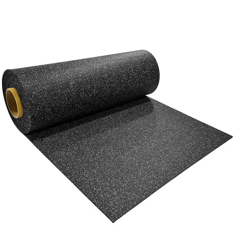 Waterproof Black SBR+Colorful EPDM Flecks Noise Insulating Rubber Gym Flooring Roll