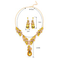 Wholesale Fashion Rhinestone Glass Crystal Glitter Set Elegant Necklace and Earring Jewelry Sets Party Women China Supplier