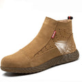 Diansen 233 OEM ODM Suede Leather Steel Toe Safety Shoes Unisex Breathable Work Boots with Zipper Winter Autumn