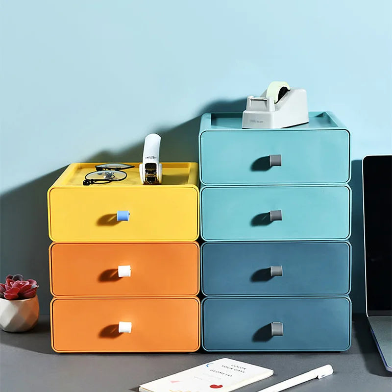 Home Organizer Jewelry Box Drawer Storage Plastic Small Drawer Storage Colorful Desktop Storage Drawer