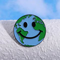Wholesale Popular Smiling Face Pins Protect the Environment Protect the Earth Soft Enamel Lapel Pin